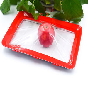 Reusable Food Preservation Tray Plastic Creative Vacuum Seal Fruit Dishes  Storage Tray Refrigerator Fresh-keeping Film Container